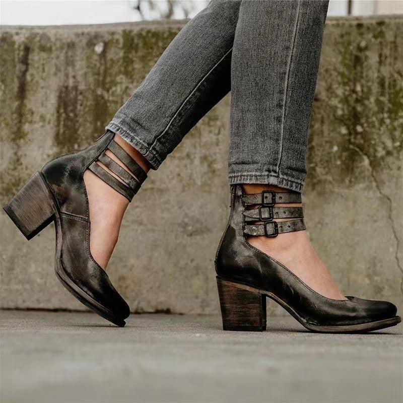 Vintage Ankle Strap Heels "Hana"