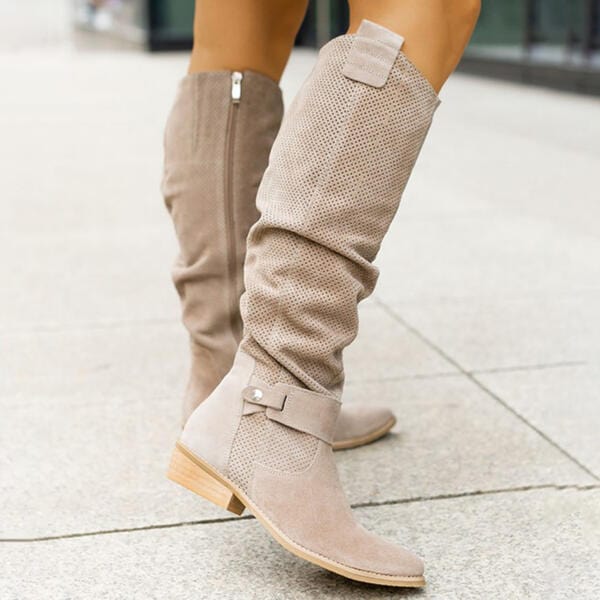 Suede Knee-High Boots "Aine"