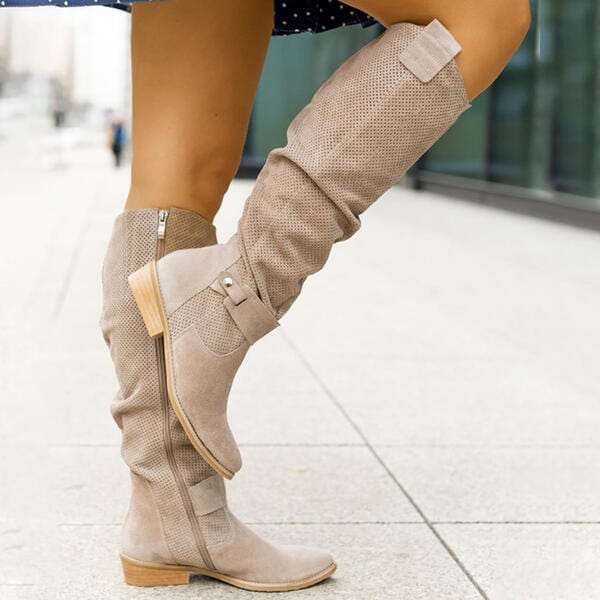 Suede Knee-High Boots "Aine"
