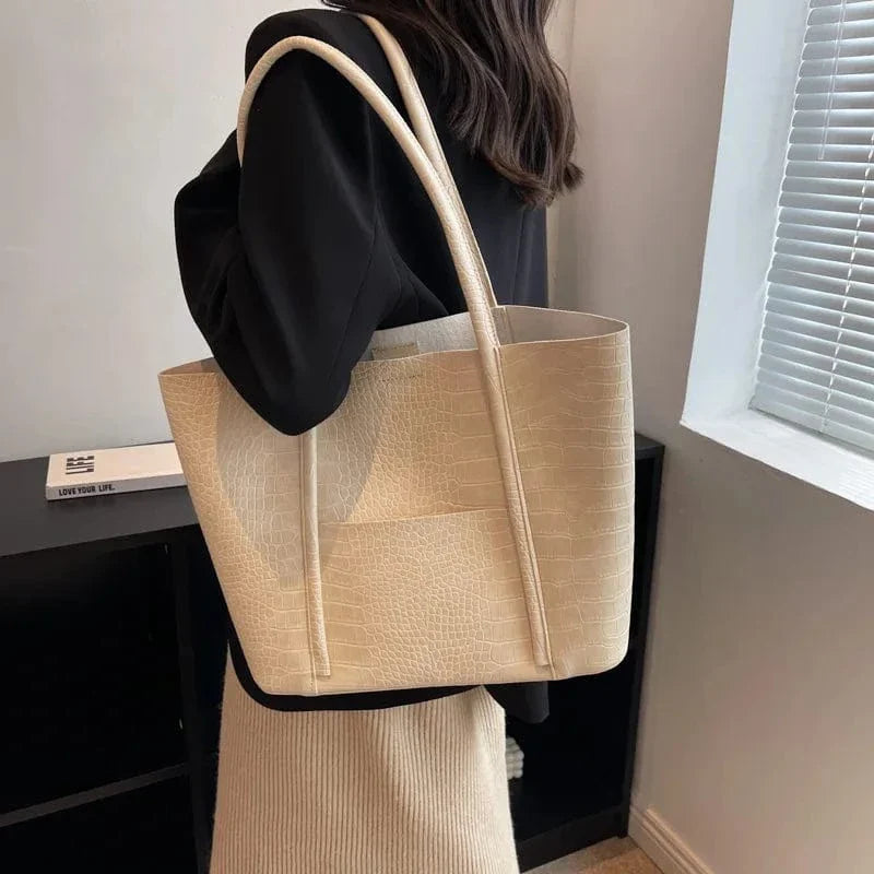 Croc Leather Shoulder Bag "Gilly"