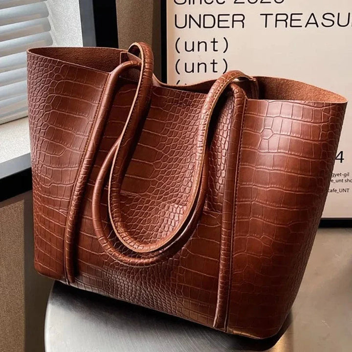 Croc Leather Shoulder Bag "Gilly"
