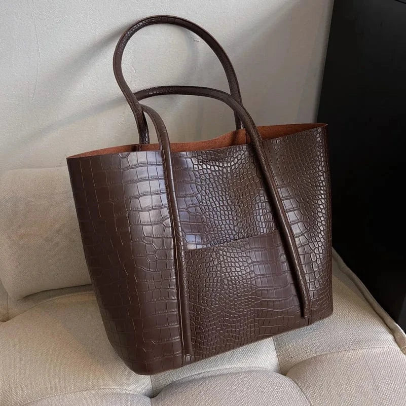 Croc Leather Shoulder Bag "Gilly"