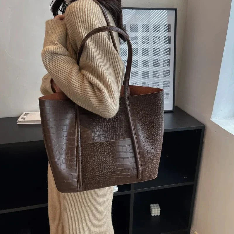 Croc Leather Shoulder Bag "Gilly"