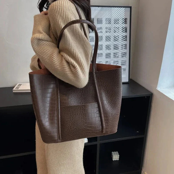 Croc Leather Shoulder Bag "Gilly"