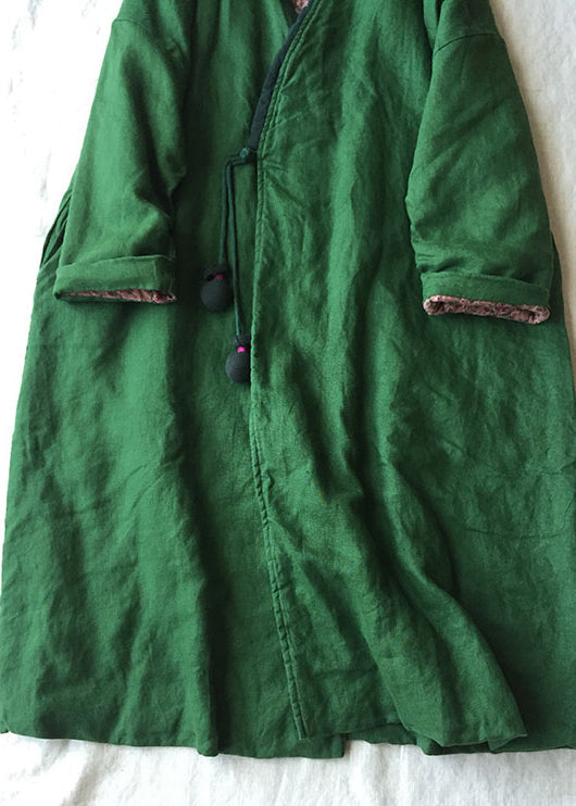 Cotton-Filled Long Coat "Delia"