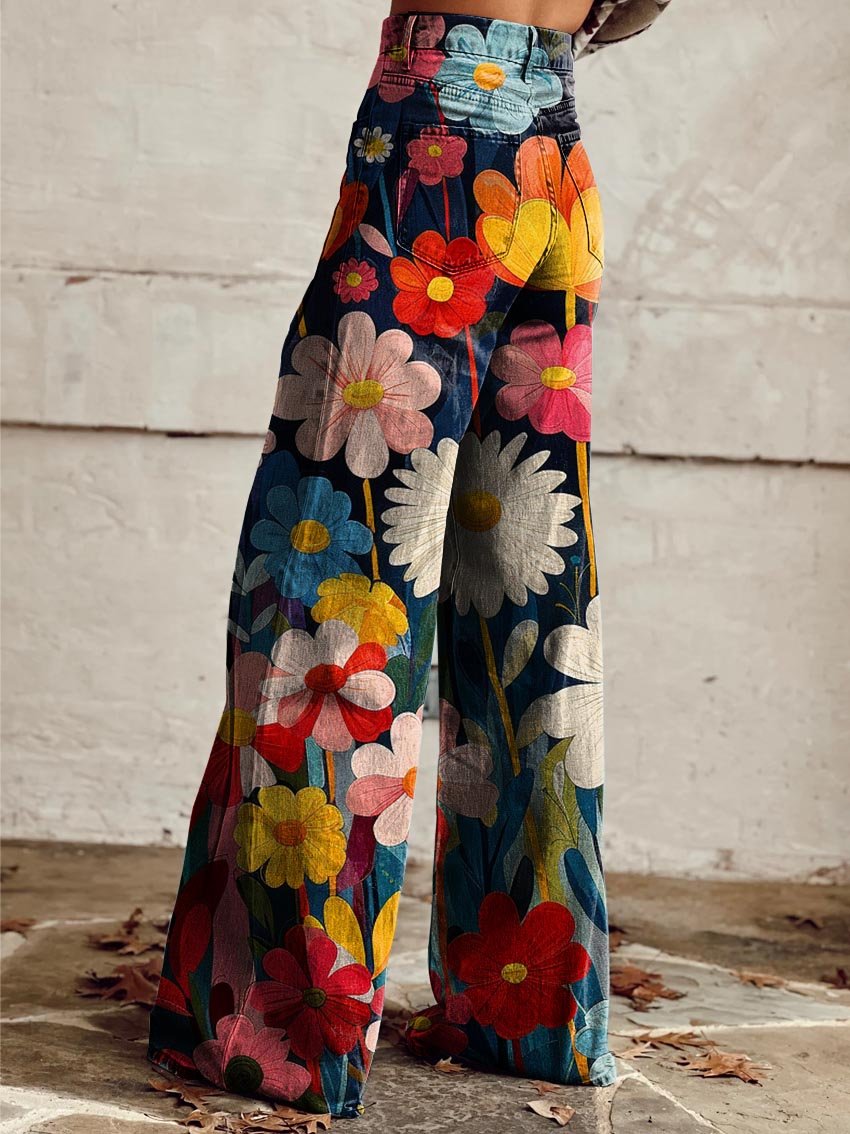 Floral Wide Leg Pants "Sasha"