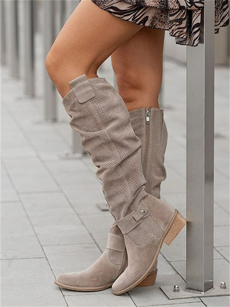 Suede Knee-High Boots "Aine"