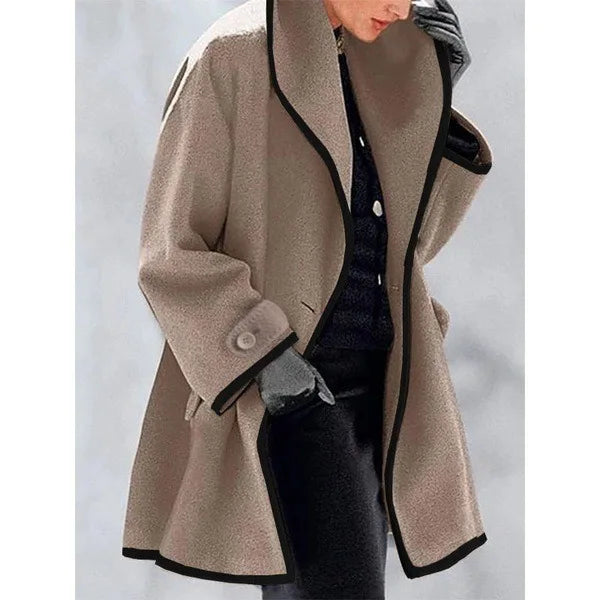 Contrast Trim Coat "Elise"